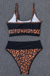 Leopard Print Split Swimsuit