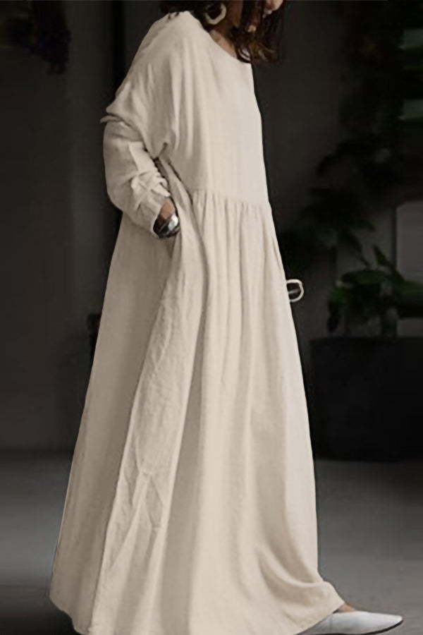 Solid Color Loose Pullover Dress
