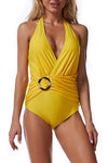 Solid Color One-Piece Swimsuit