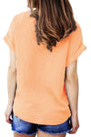 V Neck Solid Color T-shirt