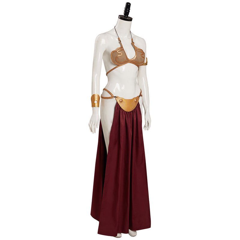 Star Wars: Return of the Jedi Leia Cosplay Costume Slave Leia Metal Bikini Outfits Halloween Carnival Suit