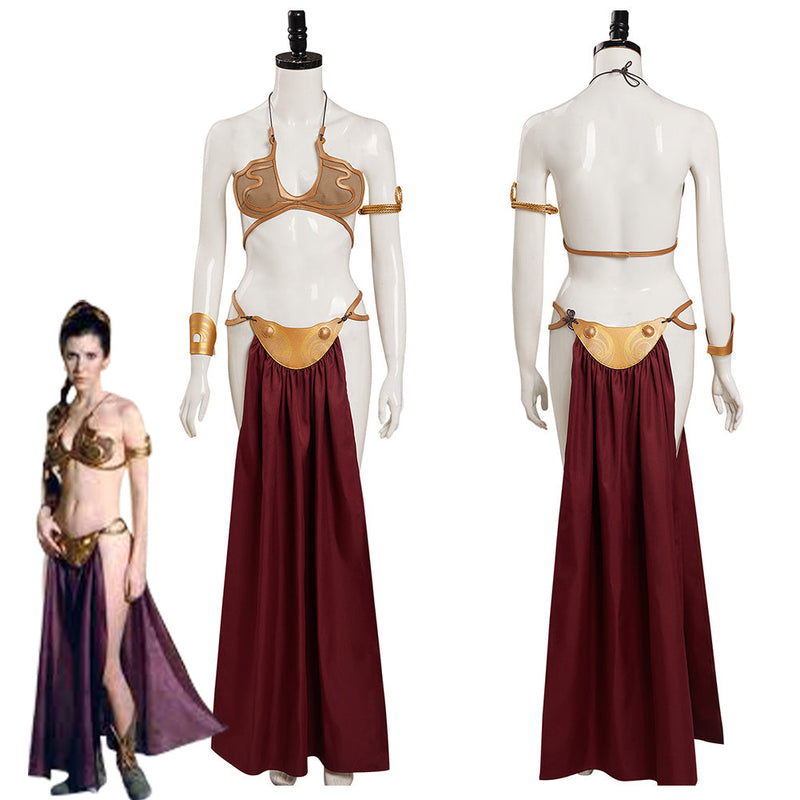 Star Wars: Return of the Jedi Leia Cosplay Costume Slave Leia Metal Bikini Outfits Halloween Carnival Suit