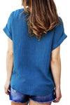 V Neck Solid Color T-shirt