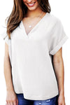 V Neck Solid Color T-shirt