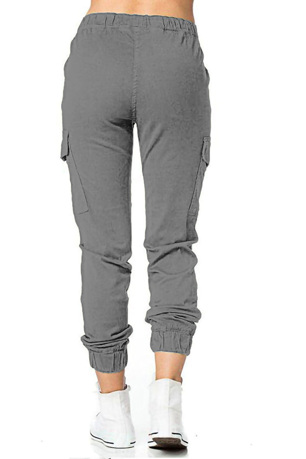 Side Pocket Solid Color Pants