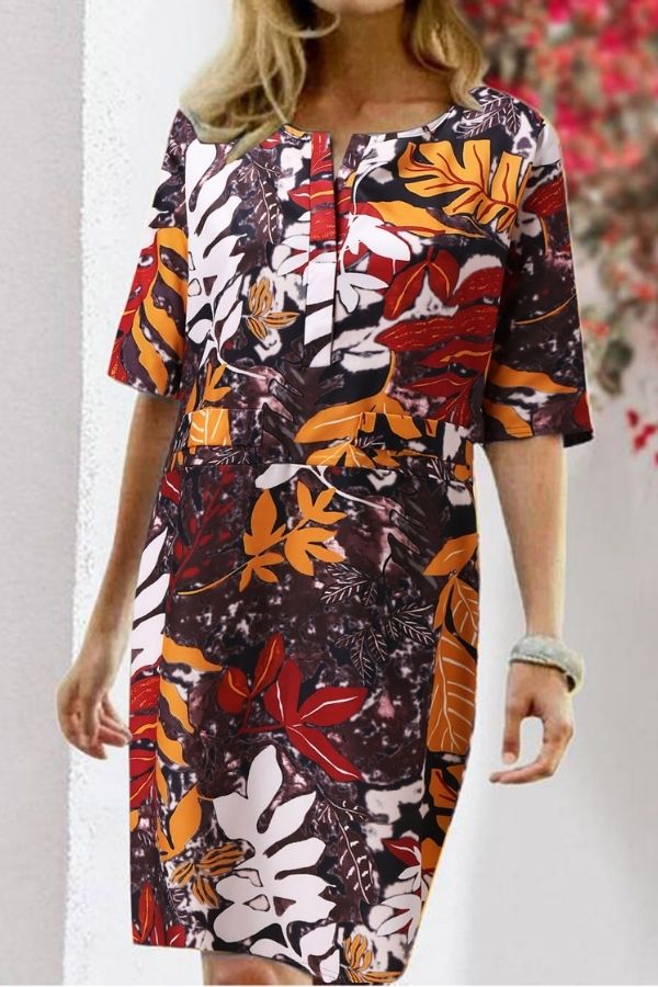 Floral Printing Midi Dress