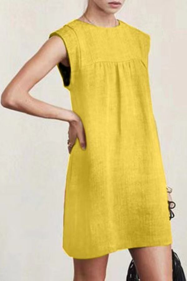Cotton & Linen Sleeveless Mini Dress