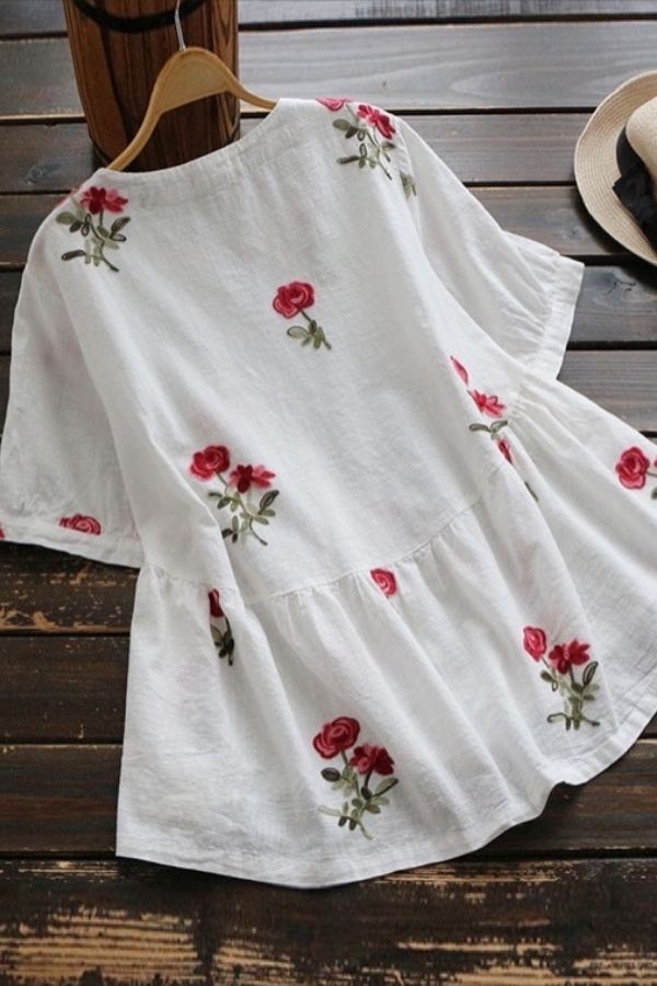 Floral Printing Short Sleeve T-shirt