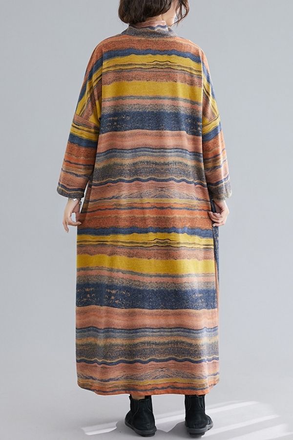 Colorful Printing Maxi Dress(Fit 99lbs- 192.5lbs)