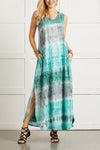 Sleeveless Colorful Printing Maxi Dress