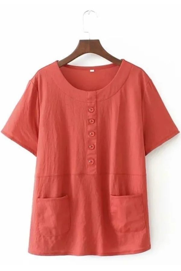 Round Neck T-shirt with Pockets