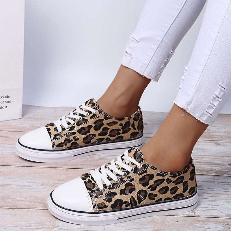 Women's Round Toe Casual Leopard Print Flat Shoes