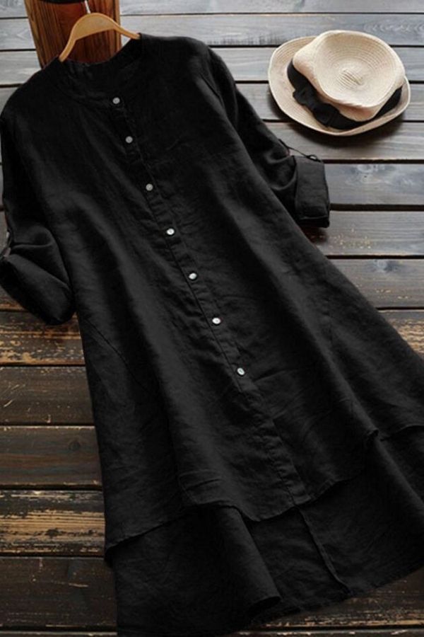 Round Neck Button Breasted Blouse