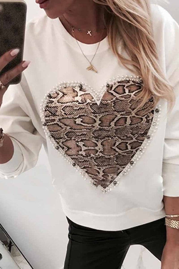 Casual Snake Print Sweatshirt