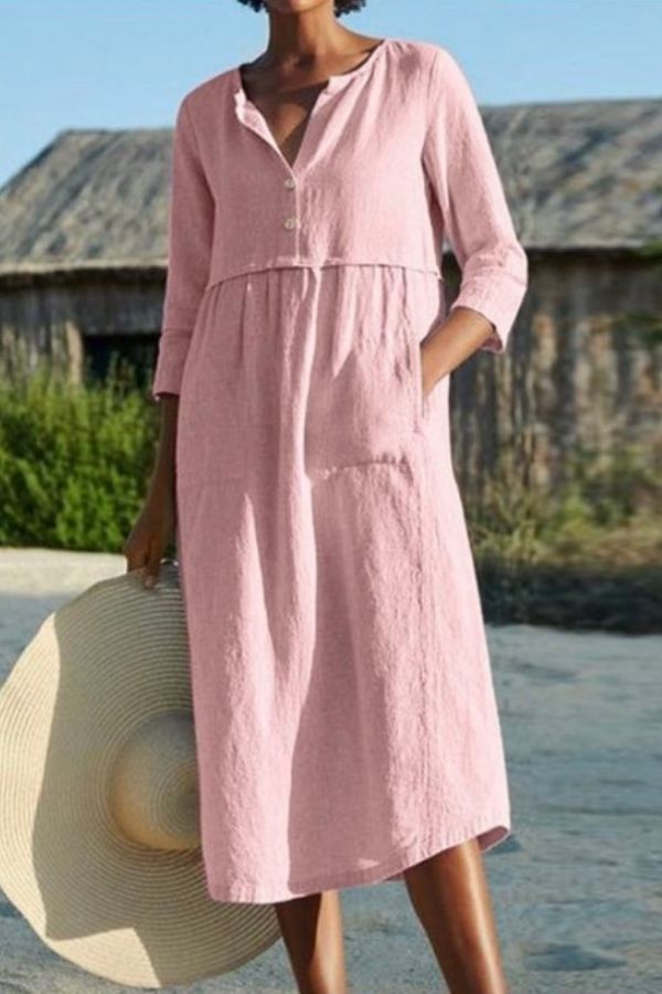 Cozy Solid Color MIdi Dress