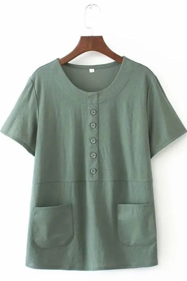Round Neck T-shirt with Pockets