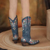 Customized Floral Embroidered Western  Boots