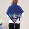 Contrast Embroidered Triangle Scarf