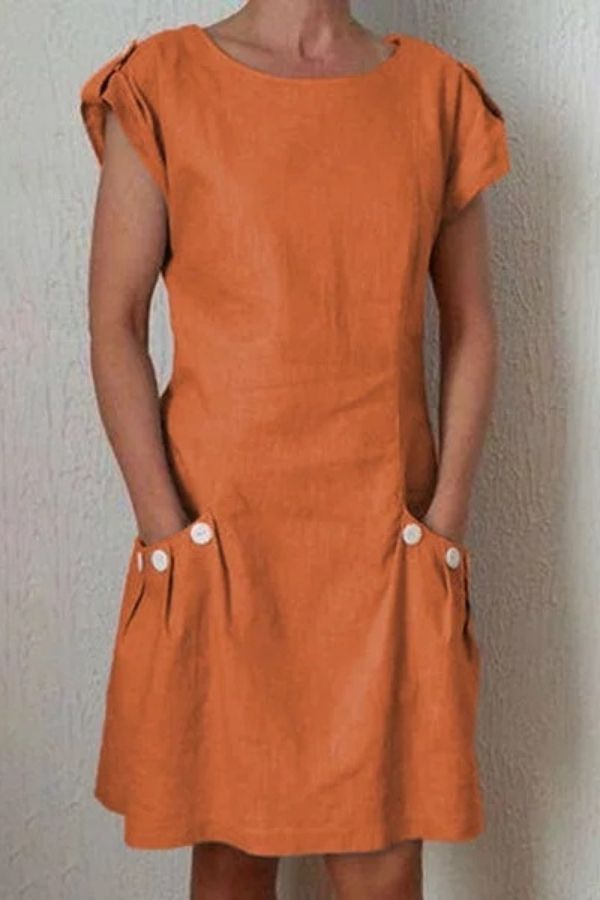 Short Sleeve Round Neck Mini Dress