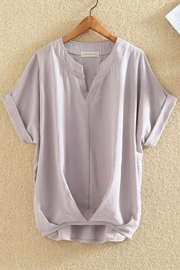 Rounk Neck Solid Color T-shirts