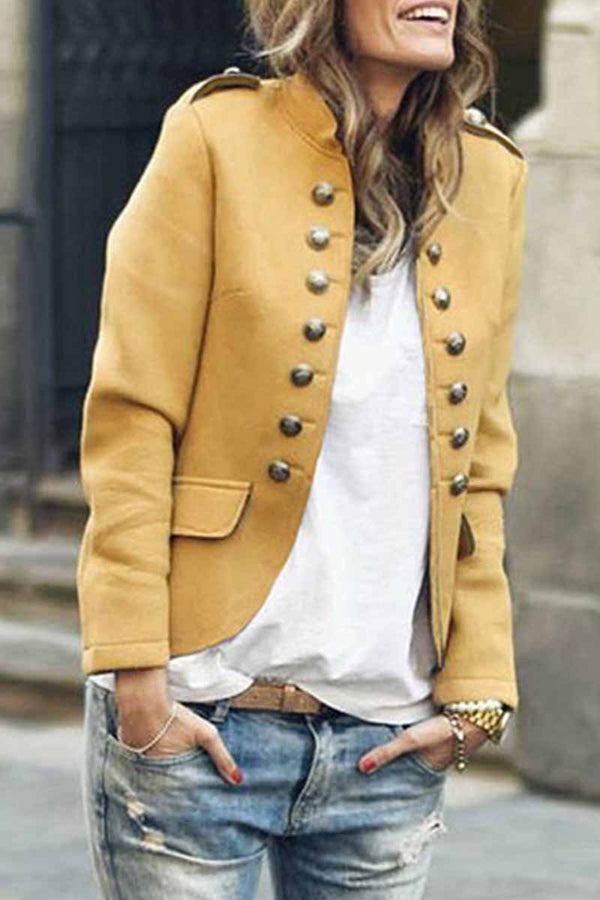 Casual Buttons Design Long Sleeve Coat(3 Colors Extra Offer)