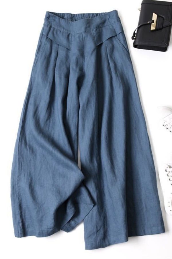 Wide Leg Solid Color Pants