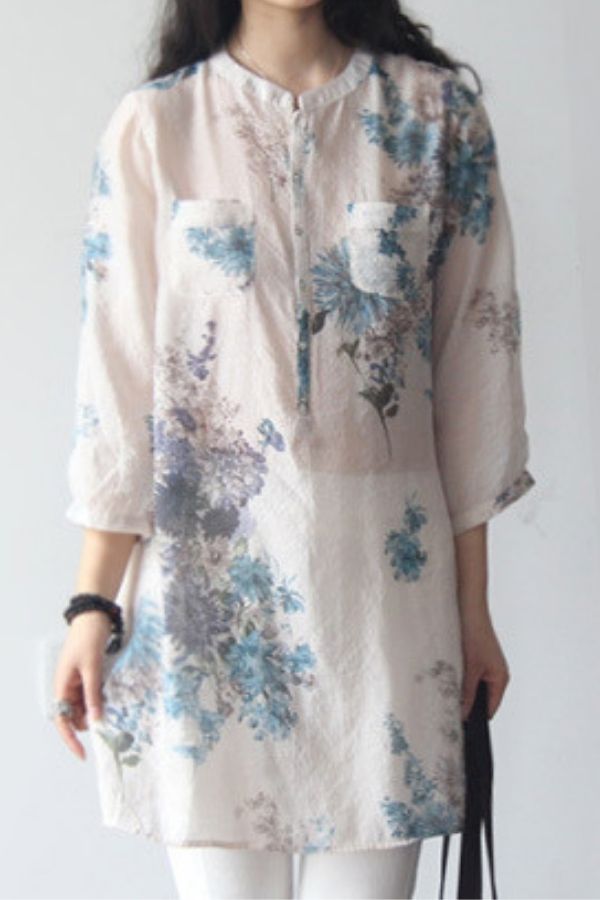 Floral Printing Cozy Blouse
