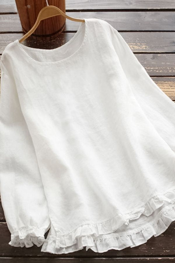 Round Neck Cotton Blouse