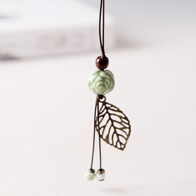 Handmade Ceramic Leaf Necklace