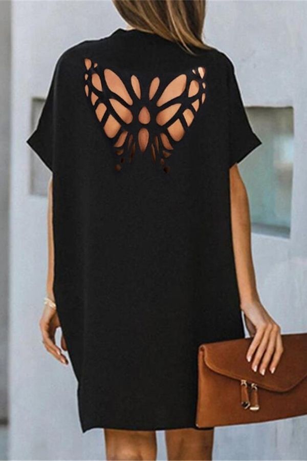 Butterfly Back Hollow Out Dress