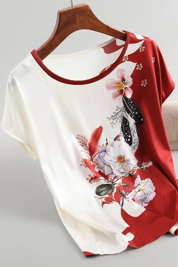 Floral Printing Short Sleeve T-shirt