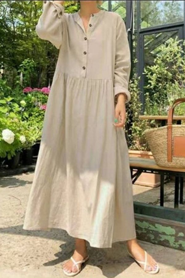 Cozy Solid Color Maxi Dress