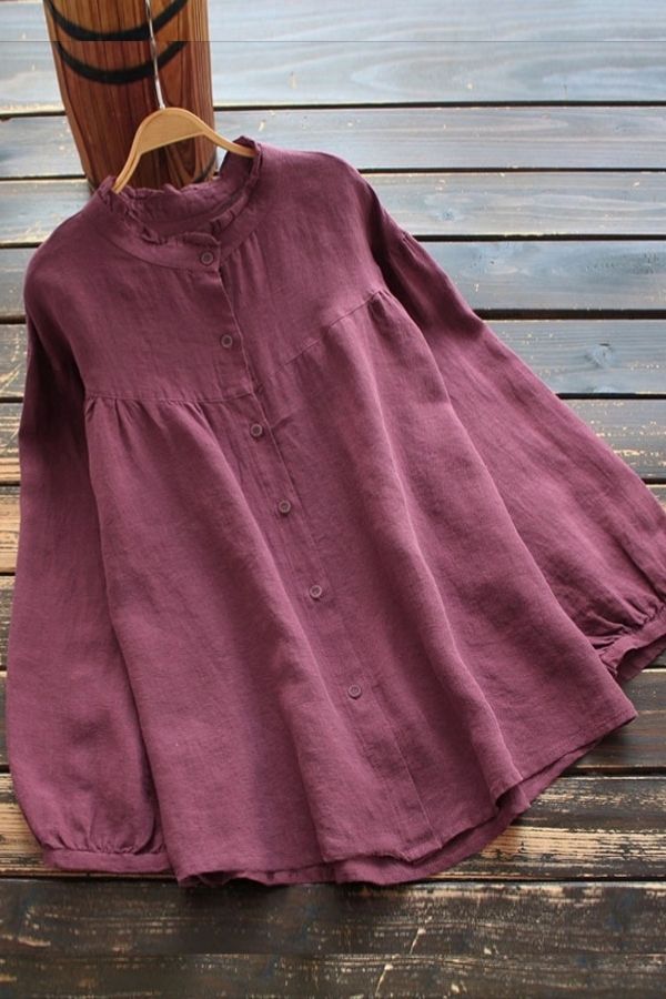 Puff Sleeve Button Breasted Blouse