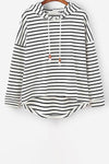 Loose Striped Hooded Long Sleeve Sweatshirt