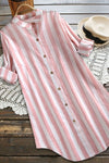 Stripe Printing Button Breasted Blouse