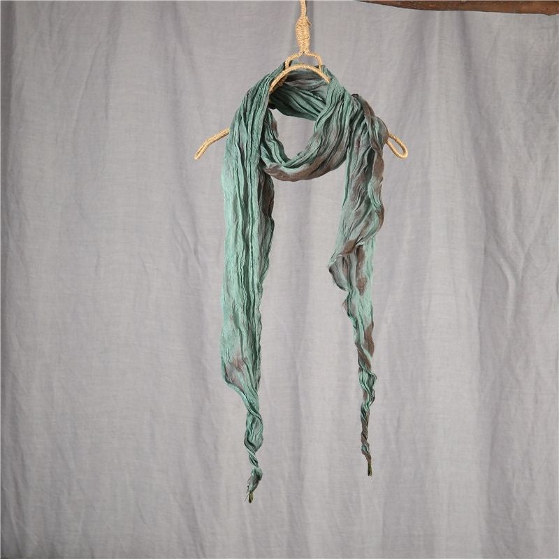 Tie-dyed Cotton And Linen Scarf