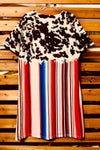 Leopard Stripe Printing Mini Dress with Pockets