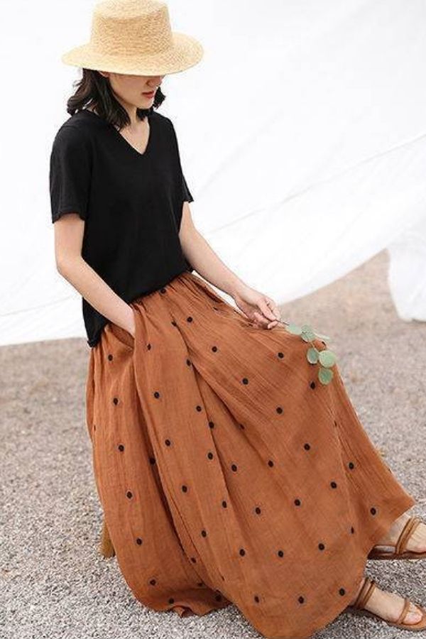 Polka Dots Printing Skirt