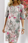 Floral Printing Midi Dress