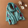 Cotton and Linen Embroidered Scarf