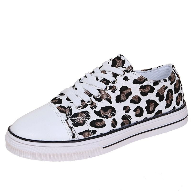 Women's Round Toe Casual Leopard Print Flat Shoes