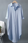 Loose Solid Color Cotton And Linen Dress(Fit 99 To 132bs)
