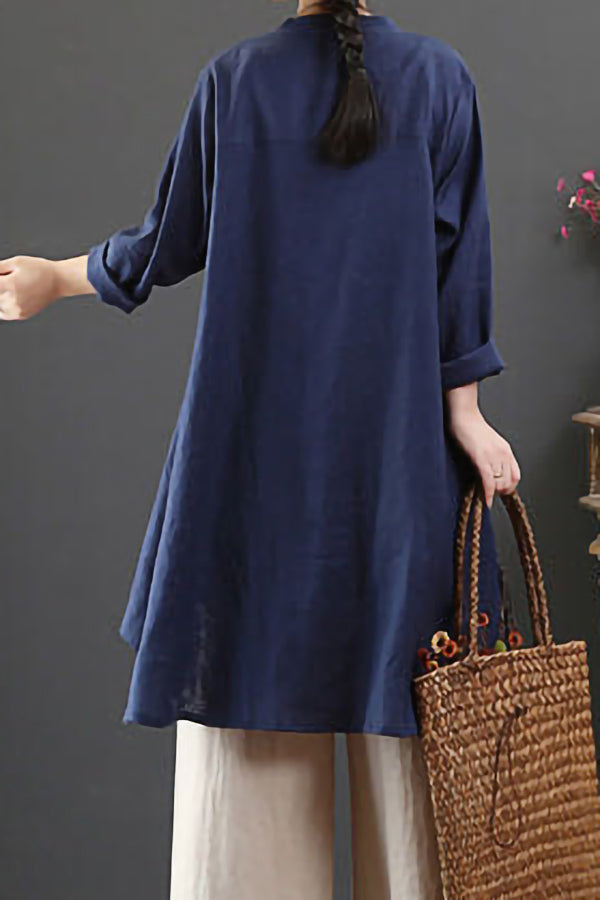 Casual Cotton Solid Color Shirt