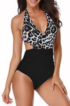 Backless Halter Printed One-piece