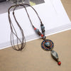 Ethnic Style Handmade Ceramic Necklace（Adjustable length）