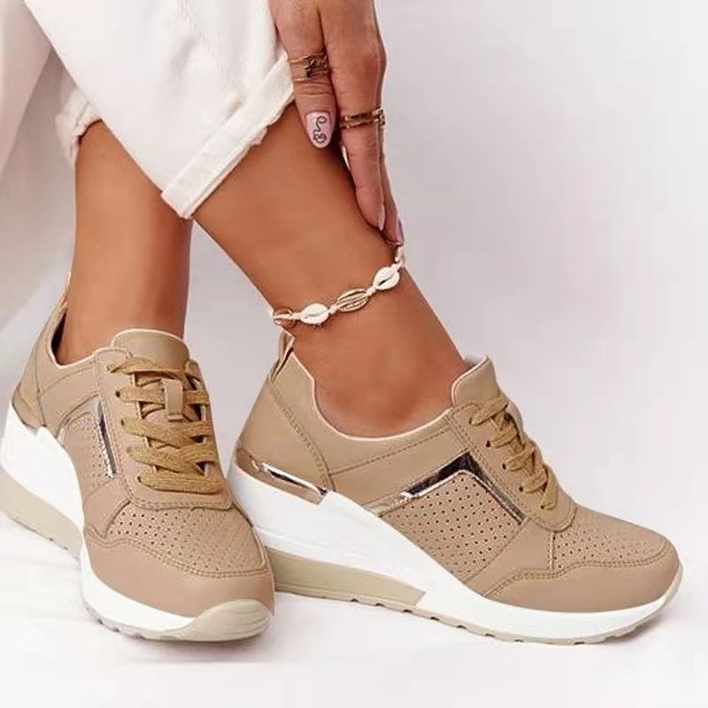 Women's Wedges Sneakers Breathable Hollow Non-Slip Shoes
