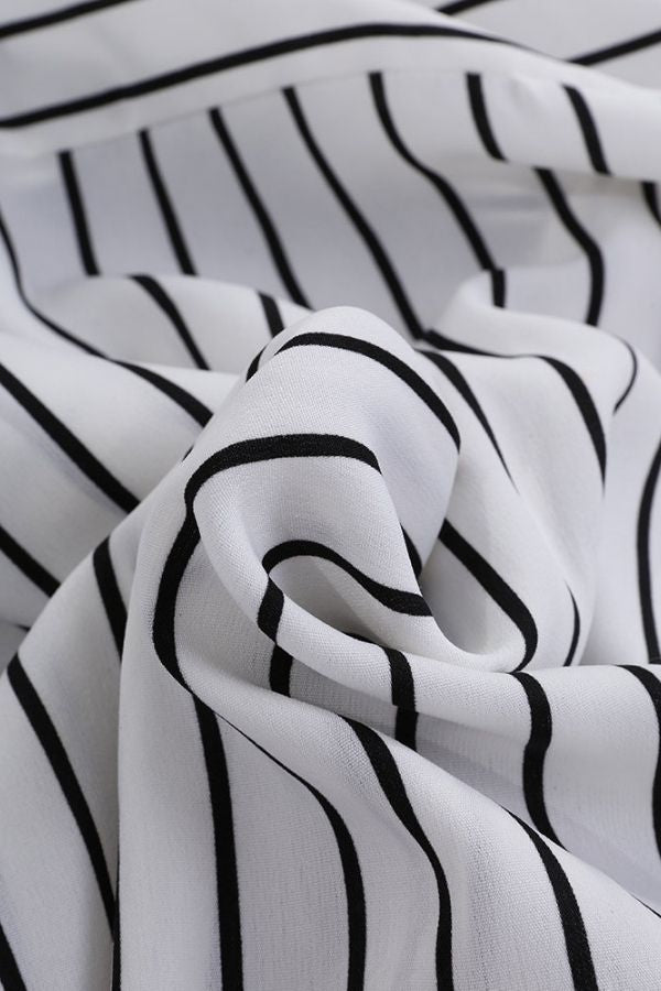 Stripe Printing Knee-length Midi Dress
