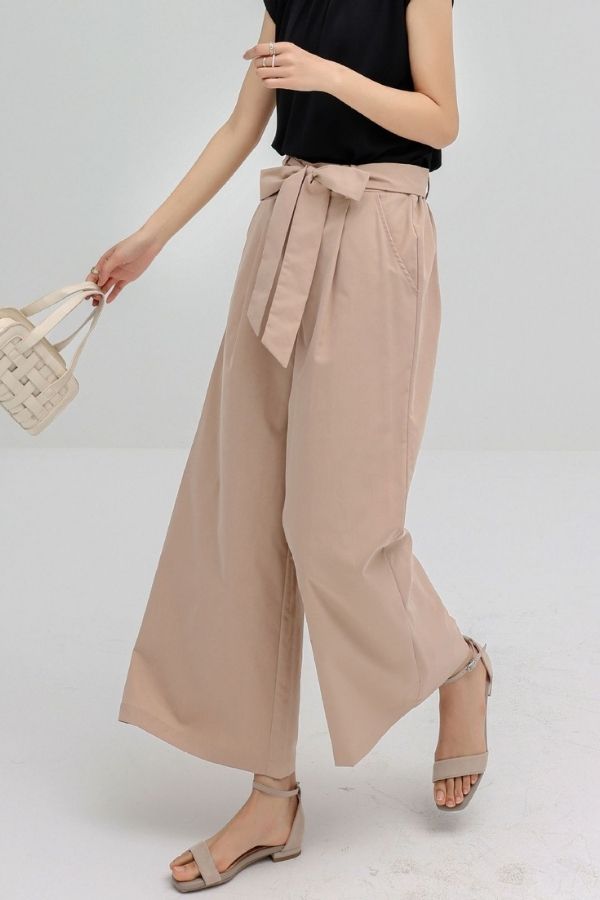 Wide Leg Front Tie Pants