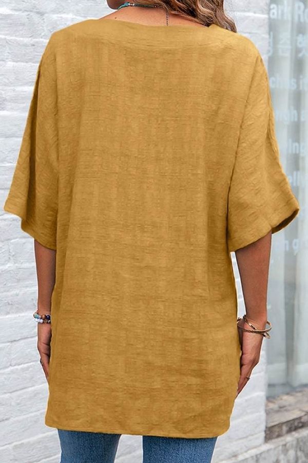 Half Sleeve Cotton & Linen T-shirt