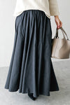 Color Contrast Pleated Skirt